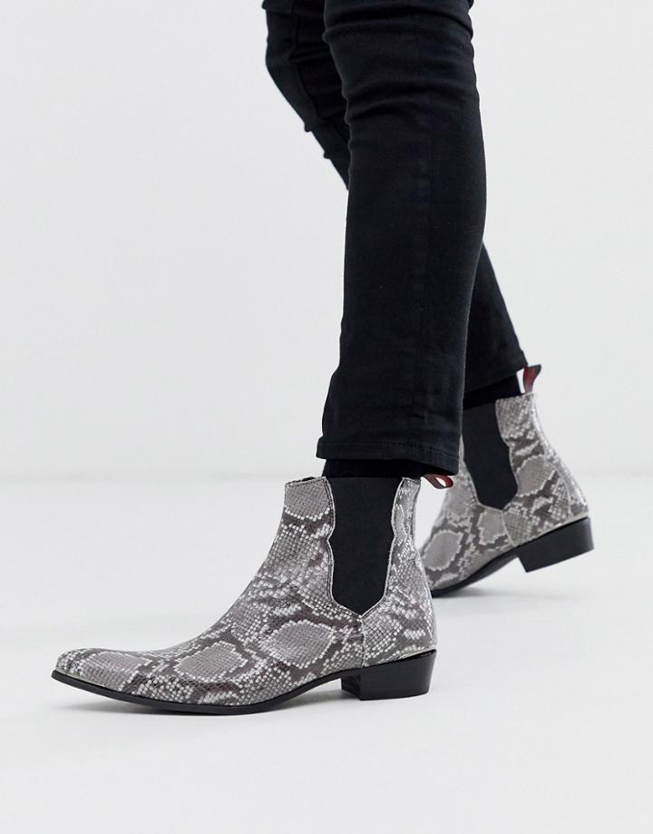 Jeffery West Adamant Chelsea Boot In Snake Leather