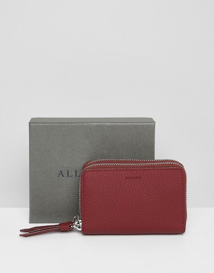 Allsaints Fetch Purse In Leather - Red