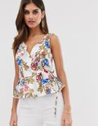 Unique21 Floral Assymetric Cami Top - Multi