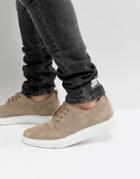 Asos Lace Up Derby Shoes In Gray Suede With Hybrid Sole - Gray