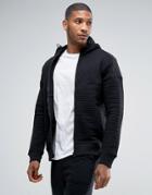 Another Influence Quilted Zip Thru Hoodie - Black