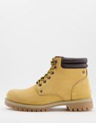 Jack & Jones Nubuk Trucker Boot In Tan-brown