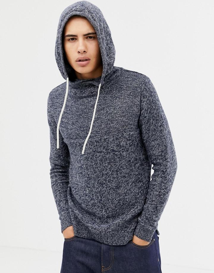 Jack & Jones Originals Knitted Hoodie - Navy
