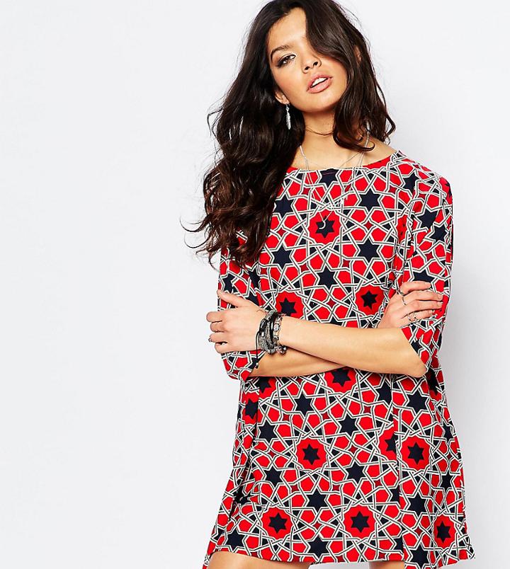 Noisy May Star Print Shift Dress - Multi