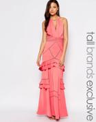 Jarlo Tall Layered Ruffle Maxi Dress - Pink