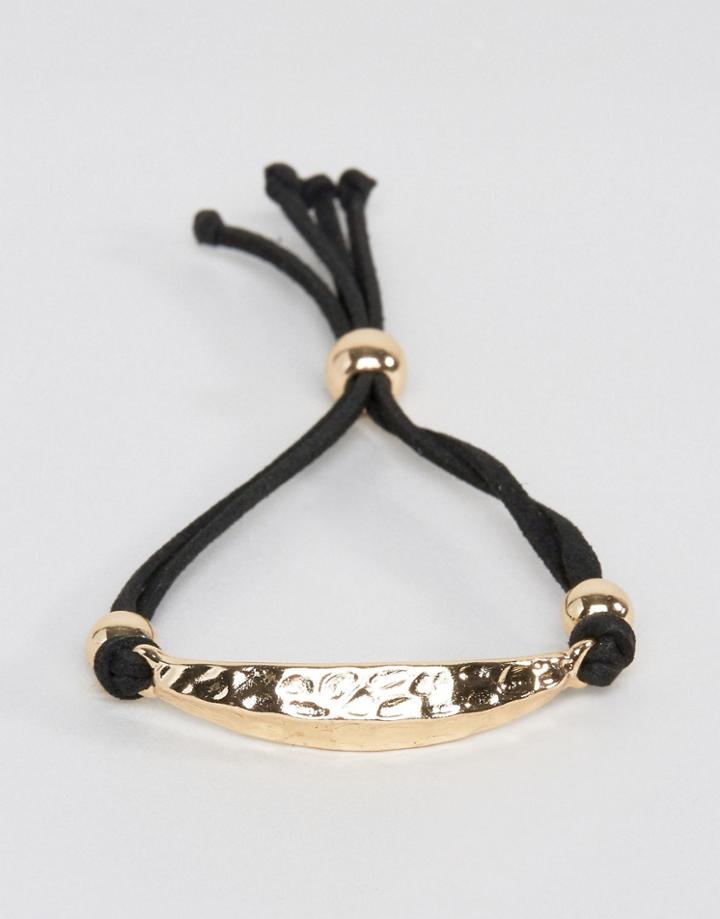 Asos Smart Bracelet With Hammered Metal Finish - Black