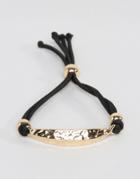 Asos Smart Bracelet With Hammered Metal Finish - Black