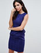Zibi London Jacquard Shift Dress - Blue