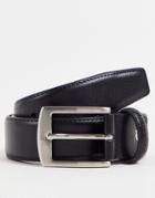 Gianni Feraud Real Leather Grain Effect Belt In Black