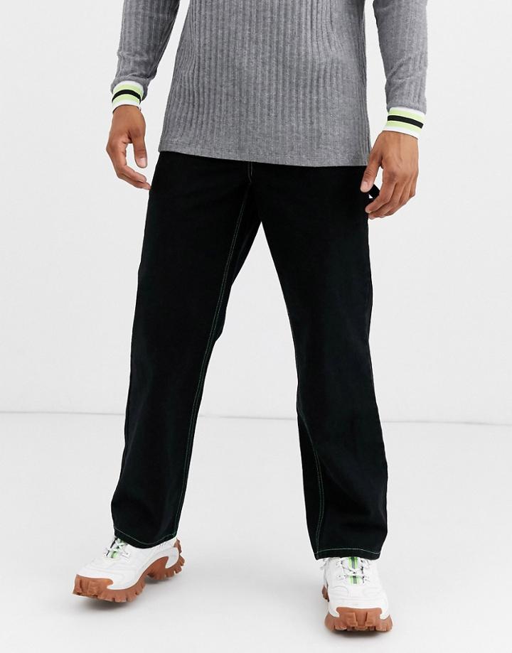 Jaded London Skate Jeans With Contrast Stitching-black