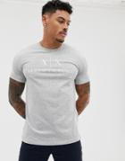 Armani Exchange Text Logo T-shirt In Gray