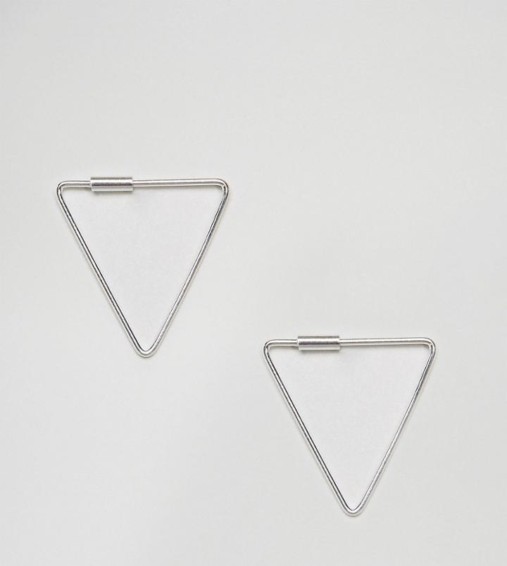 Kingsley Ryan Sterling Silver Fine Triangle Hoop Earrings - Silver