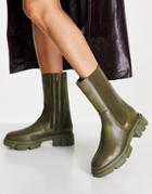 Free People Brooks Lug Sole Chunky Boots In Khaki-green