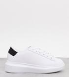 Truffle Collection Wide Fit Flatform Sneakers In White