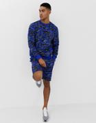 Soul Star Two-piece Printed Jersey Shorts - Blue