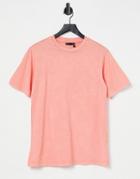 Asos Design Oversized T-shirt In Washed Coral-pink