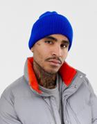 Asos Design Oversized Beanie In Cobalt Blue - Blue