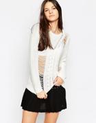 Pepe Jeans Billie Cable Knit Sweater - Beige
