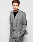 Asos Slim Suit Jacket With Stretch In Mid Gray - Gray