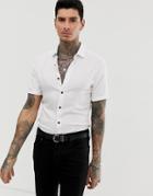 Asos Design Muscle Viscose Shirt In White