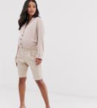 Asos Design Maternity City Shorts - Stone