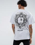 Hnr Ldn Back Print T-shirt In Oversized - Gray