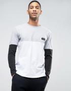 Nicce Long Sleeve T-shirt In Block Panel - Black
