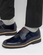 Ted Baker Oktibr Derby Shoes In Navy Leather - Blue