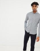 Jack & Jones Core Slim Fit Jersey Shirt With Button Down Collar - Black