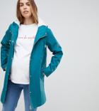 Asos Design Maternity Fleece Lined Rainwear - Green