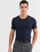 Selected Homme 'the Perfect Tee' Pima Cotton T-shirt In Navy