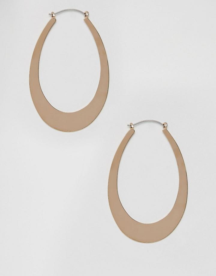 Asos Large Oval Shaped Hoop Earrings - Gold