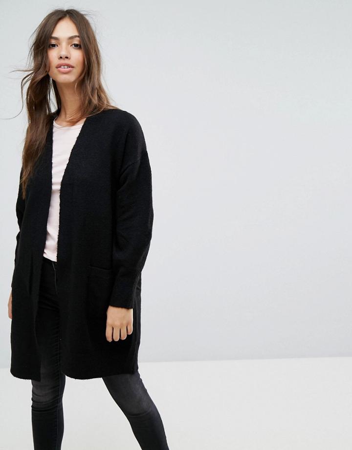 New Look Long Line Cardigan - Black