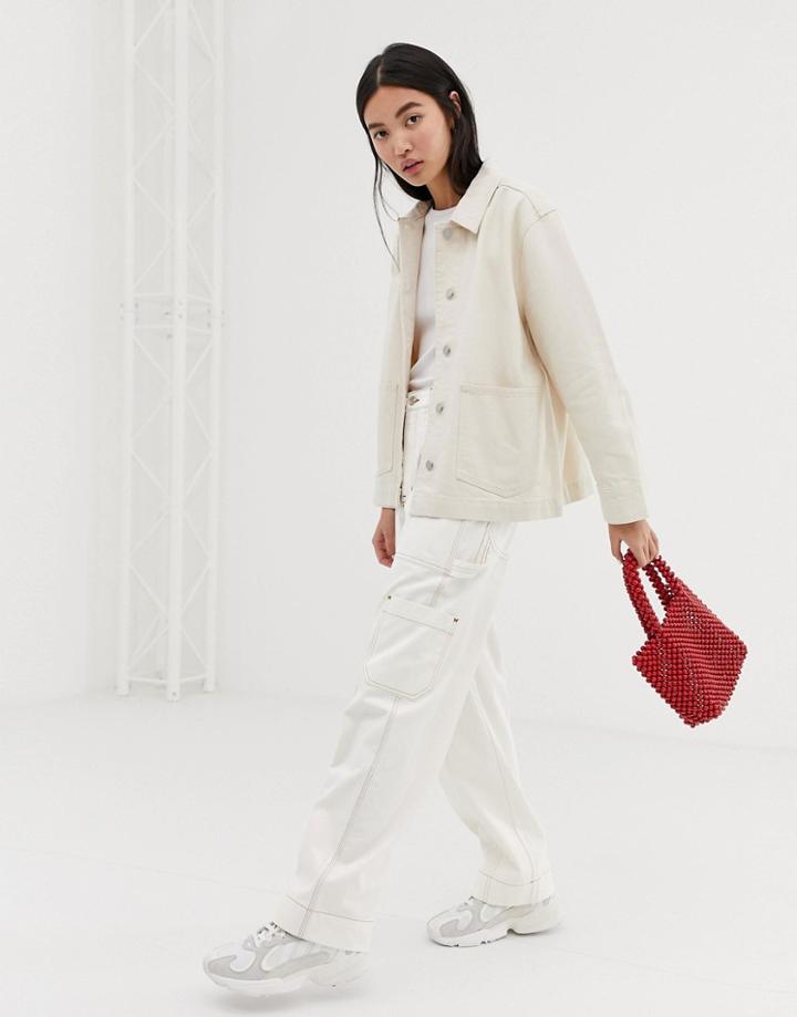 Weekday Cargo Pants In Off White - White
