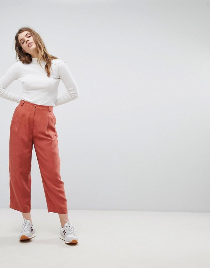 Weekday Crop Tapered Pants - Orange