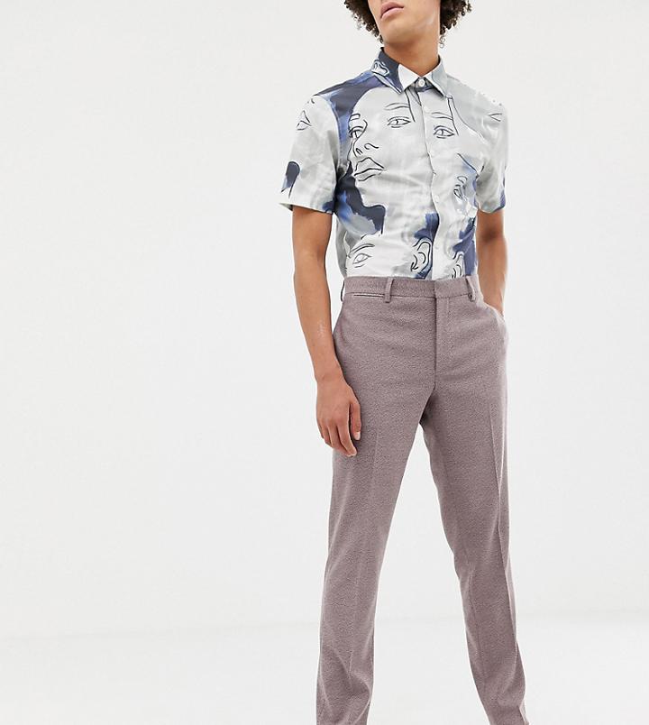 Noak Skinny Suit Pants In Dusty Pink Marl - Pink