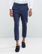 Asos Wedding Tapered Suit Trouser In Navy - Navy