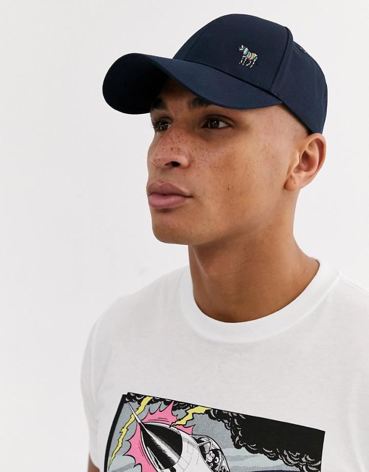 Ps Paul Smith Zebra Logo Baseball Cap In Navy