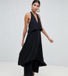 Asos Design Tall Jumpsuit With Multi Layers-black
