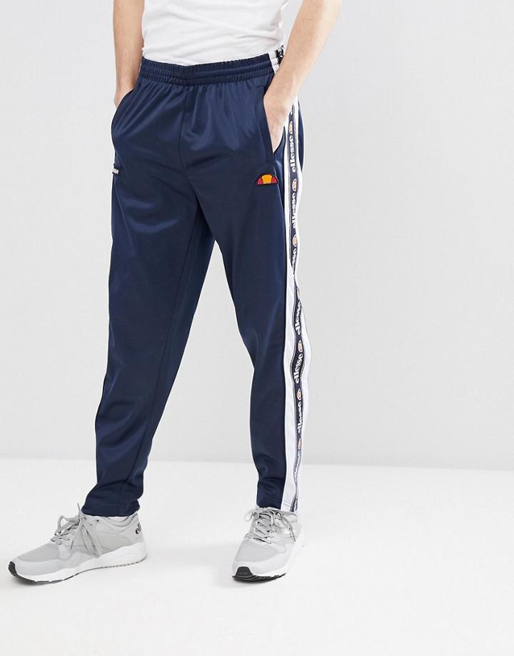 Ellesse Straight Jogger With Popper Detail In Navy - Navy