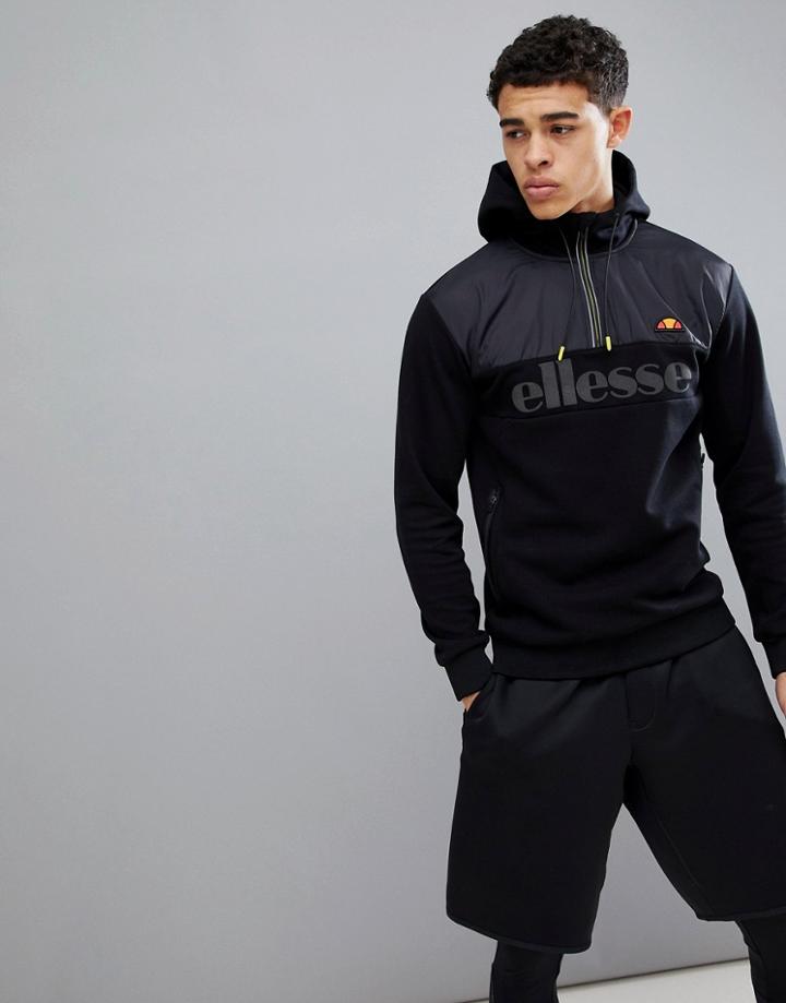 Ellesse Sport Half Zip Hoodie In Black - Black