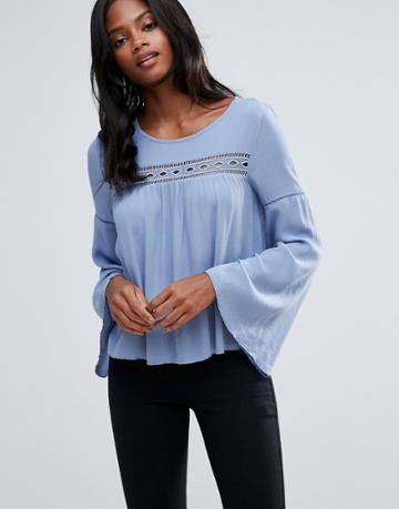 First & I Smock Top - Blue