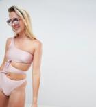 And Co Exclusive Metallic Cut Out Swimsuit-gold