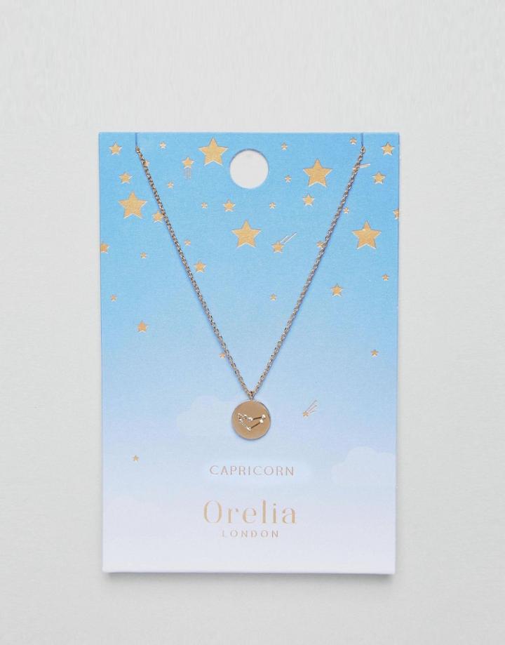 Orelia Capricorn Constellation Disc Pendant - Gold