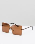 Asos Square Visor Sunglasses - Copper