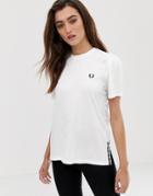 Fred Perry Gingham Trim T-shirt-white