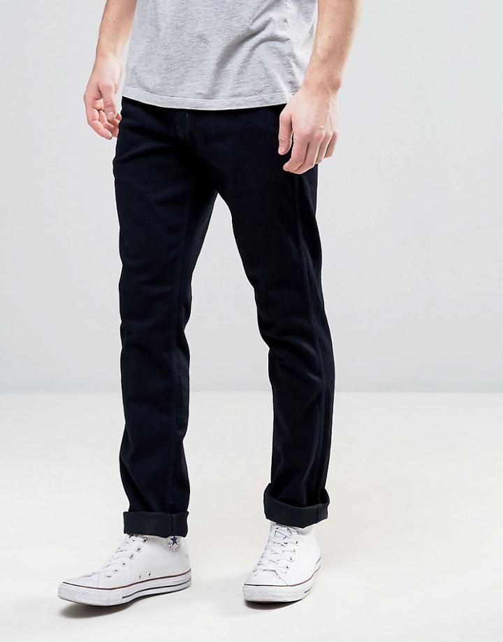 Wrangler Slim Fit Jeans In Rinse Wash Black - Black