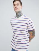 Asos Design Retro Striped Relaxed T-shirt - White