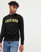 Jack & Jones Originals Sweatshirt With Chicago Flocking - Black