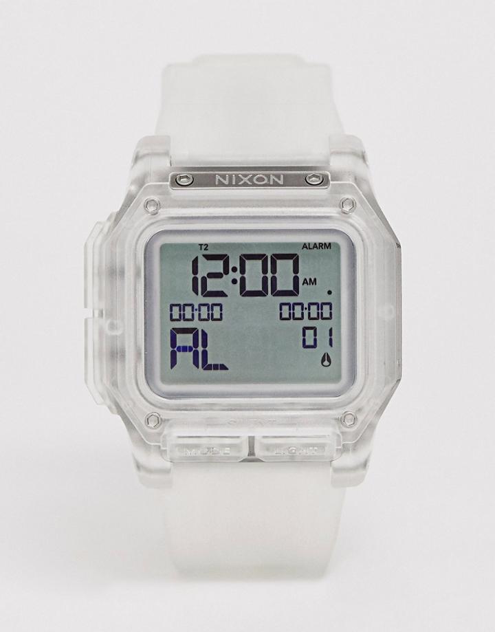 Nixon A1180 Regulus Silicone Watch In Clear
